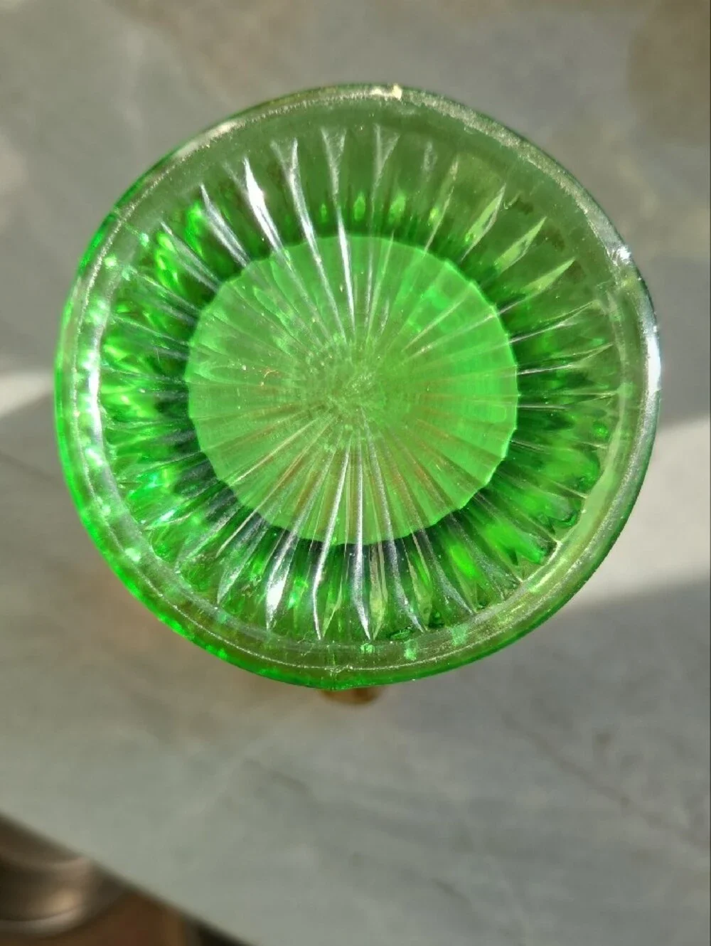 Northwood Green and Orange Glass Vase